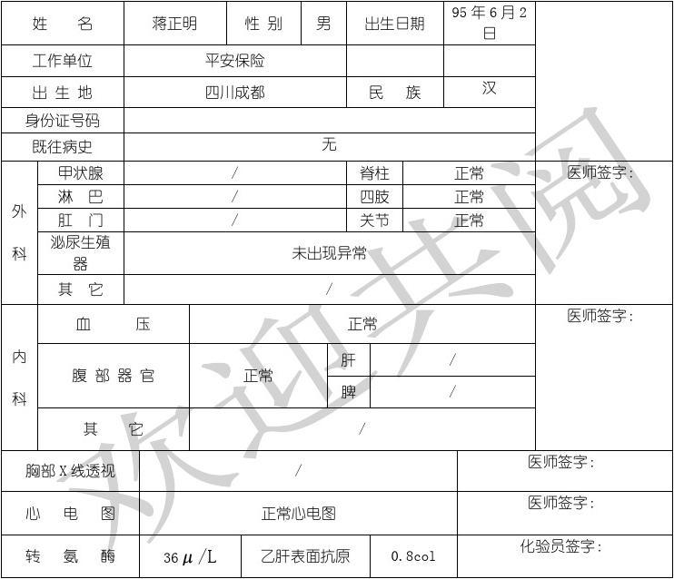 健康证体检表的重要性及其流程详解